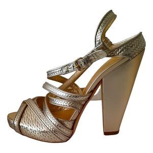 Givenchy Gold Strappy Sandal Heels